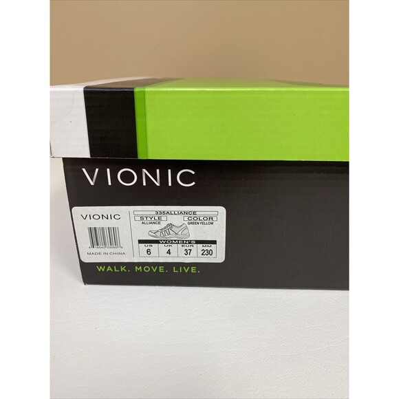 Vionic Alliance Green Yellow Orthaheel Tech Athletic Shoes Women’s Size 6 - Picture 8 of 9